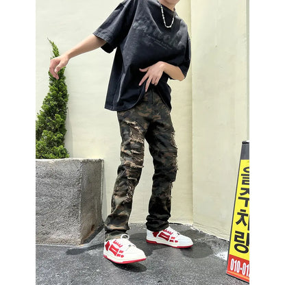 Camouflage Military Style Slim Fit Cargo Pants