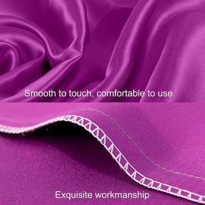 Body Silk Satin Pillowcase for Hair and Skin, Silky Soft and Luxurious Bedding Pillow Case with Envelope Closure, 20X54 Inches, Purple