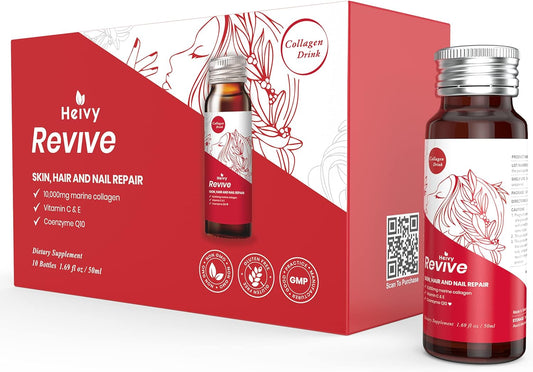 Liquid Collagen for Women, Collagen Drink with 10,000Mg Marine Collagen Peptides, Collagen Liquid for Women for Hair Growth, Skin Repair, Nail Strength, 1.69 Fl Oz (Pack of 10)
