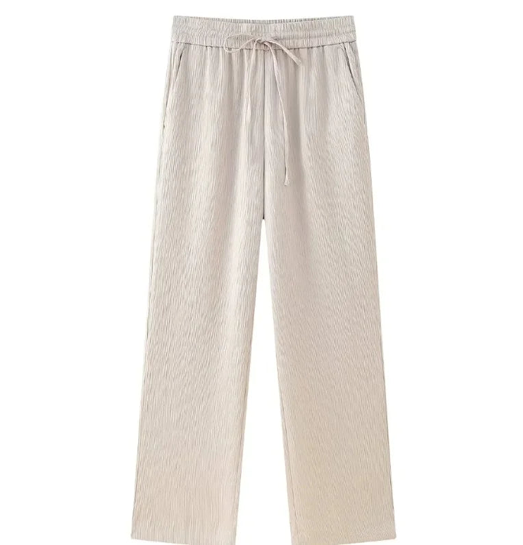 Ruffled Blazer & Casual Trousers Suit