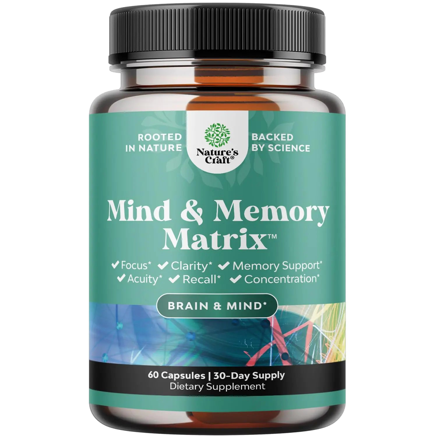 Advanced Brain Supplement for Memory and Focus - Nootropics Brain Support Supplement with Memory and Focus Vitamins for Adults of All Ages - Memory Supplement for Brain Fog Clarity Energy and Recall