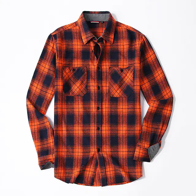 Vintage Plaid Shirt for Men - Long Sleeves Fashion