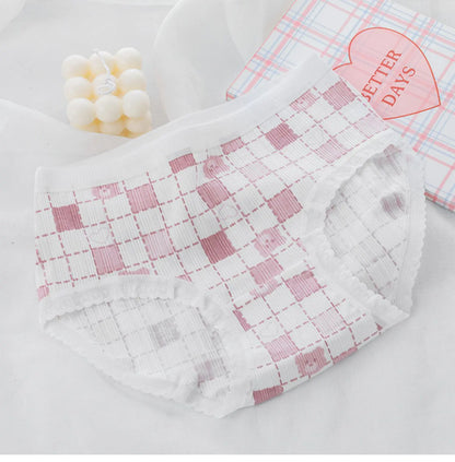 Floral Lace Hem Cotton Underwear