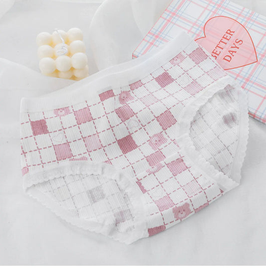 Floral Lace Hem Cotton Underwear
