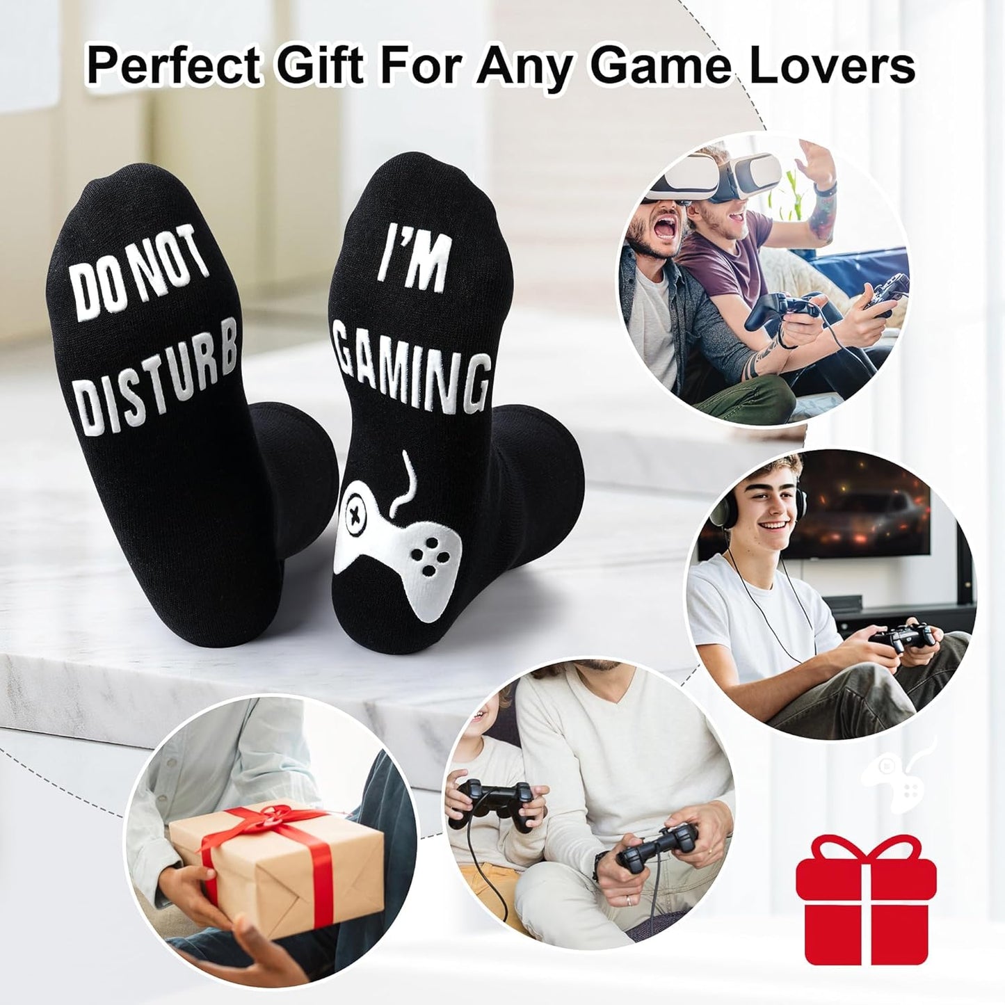 Do Not Disturb I'M Gaming Socks,Funny Sock Gifts for Men Teenboys Husband Dad Women,Christmas Stocking Stuffers Gift