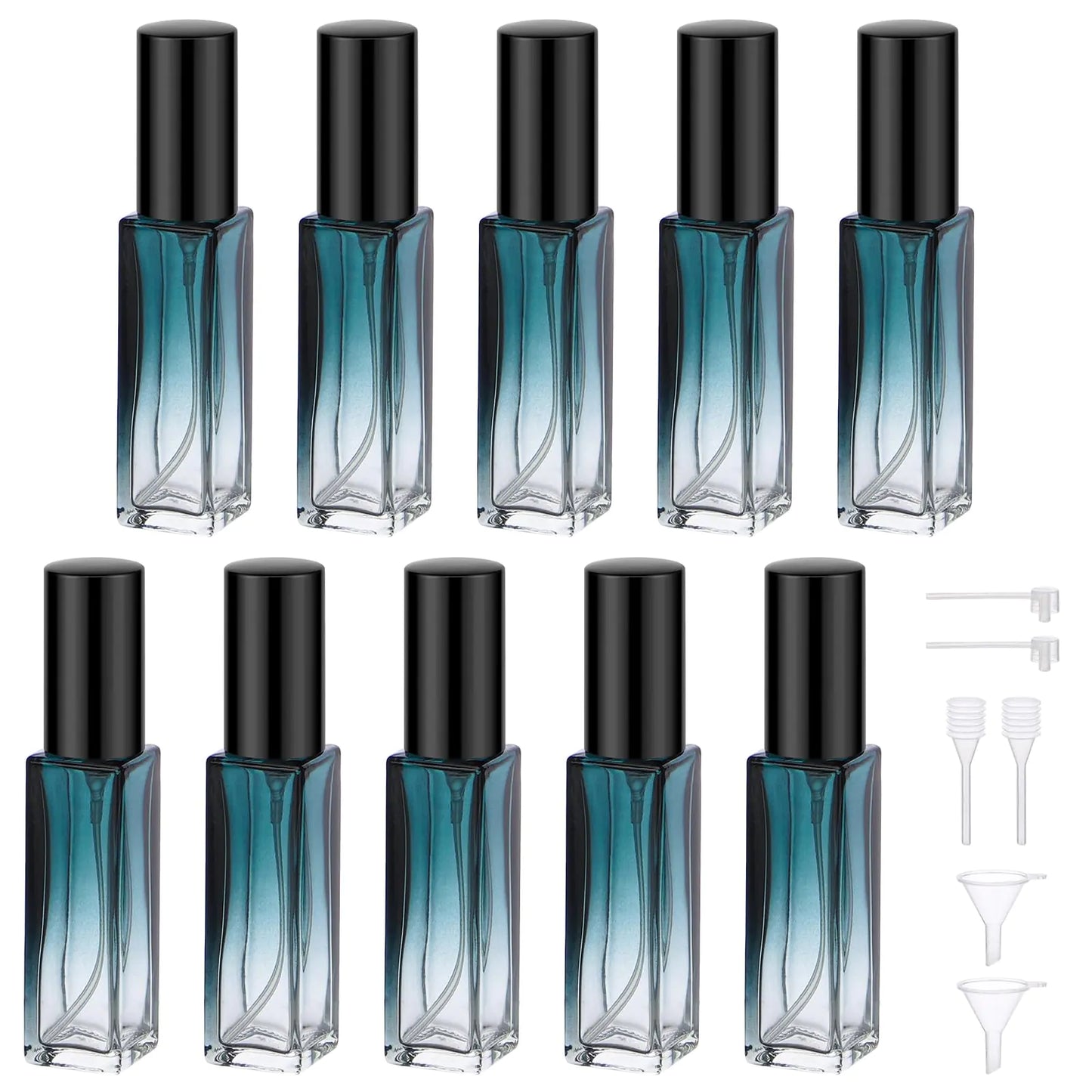 Segbeauty Perfume Bottles Empty 10 Pack of 10ML Travel Perfume Bottle Refillable Glass Spray Bottle Set Cologne Dispenser Toiletries Press Pump Bottles Cosmetic Sample Sprayer Perfume Making Kit