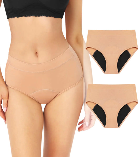 Intiflower Period Underwear for Women Leak-proof Incontinence Underwear for Women Period Panties Heavy Flow High Waisted Menstrual Underwear Bladder Control PostPartum Feminine Care - 2 Pack