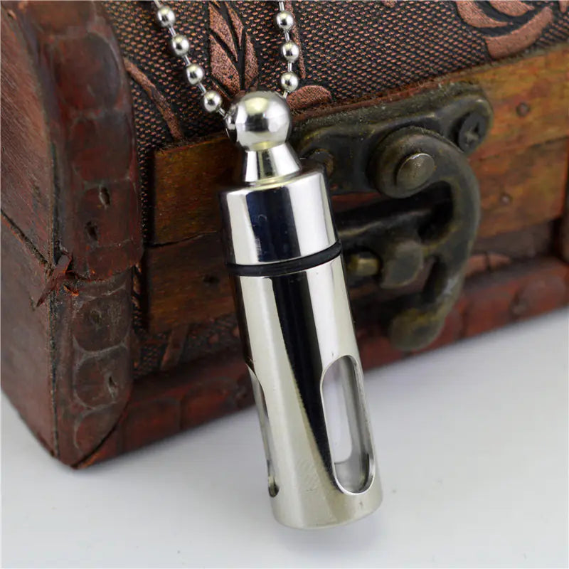 Openable Glass Perfume Bottle Necklace with Seal