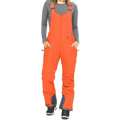 Winter Snow Pants for Women Snow Ski Bibs Women Ski Clothes for Women Set Camo Bibs for Women Cold Weather Bibs for Men Ski Suits for Outdoor Sports Women C#Orange Large