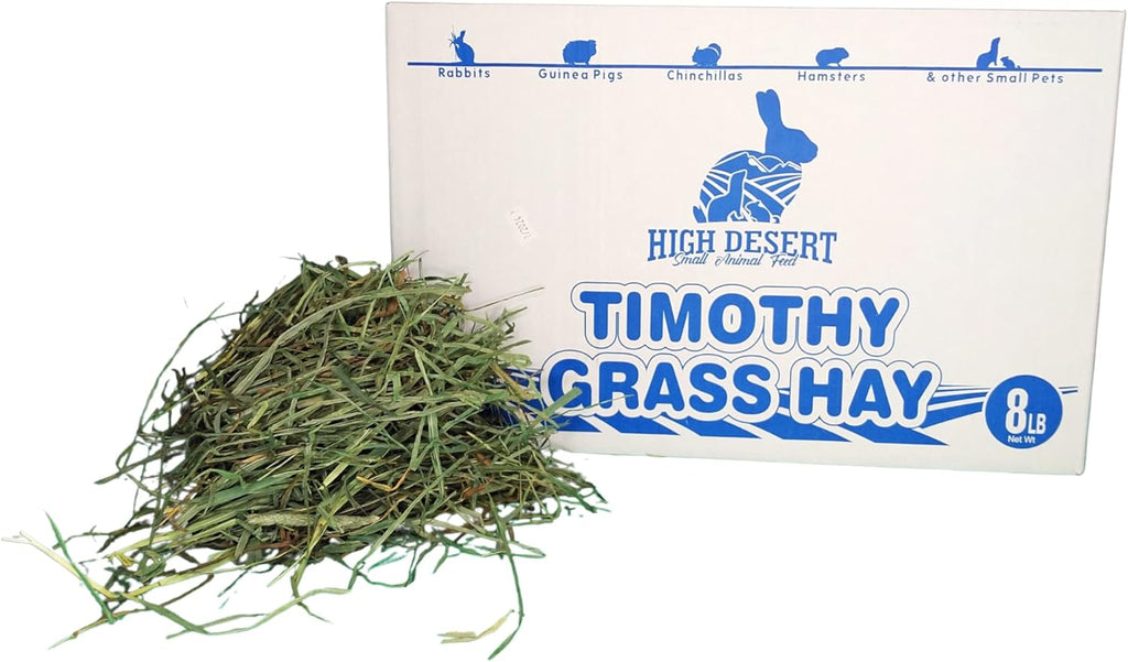 2Nd Cutting Timothy Grass Hay for Rabbits, Guinea Pigs, Chinchillas & Small Pets – Premium Hand-Packed Natural Hay, High-Fiber, Additive-Free, Grown in USA – 8 Lb Box