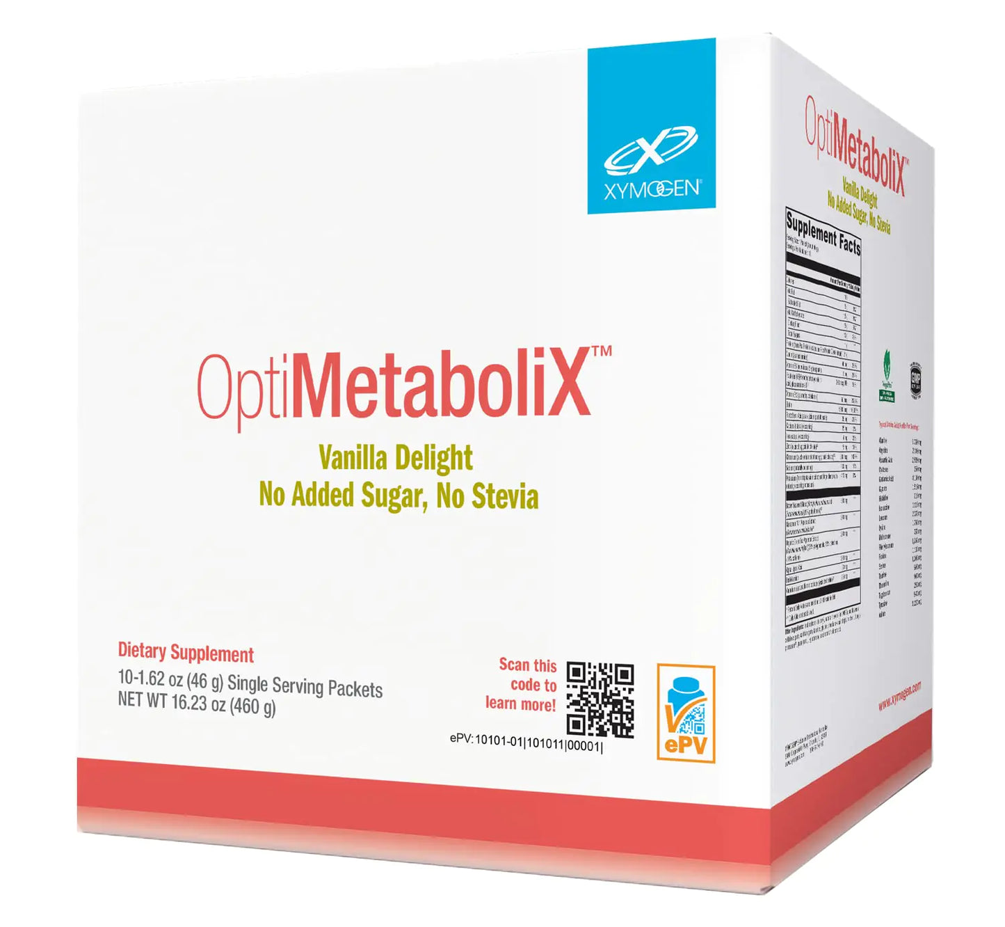 XYMOGEN OptiMetaboliX - Metabolism Supplement with B12 Vitamins and Folate - Cinnamon Supplements + Vitamin B9 - No Sugar Added Vegan and Gluten Free - Vanilla Delight (10 Servings)