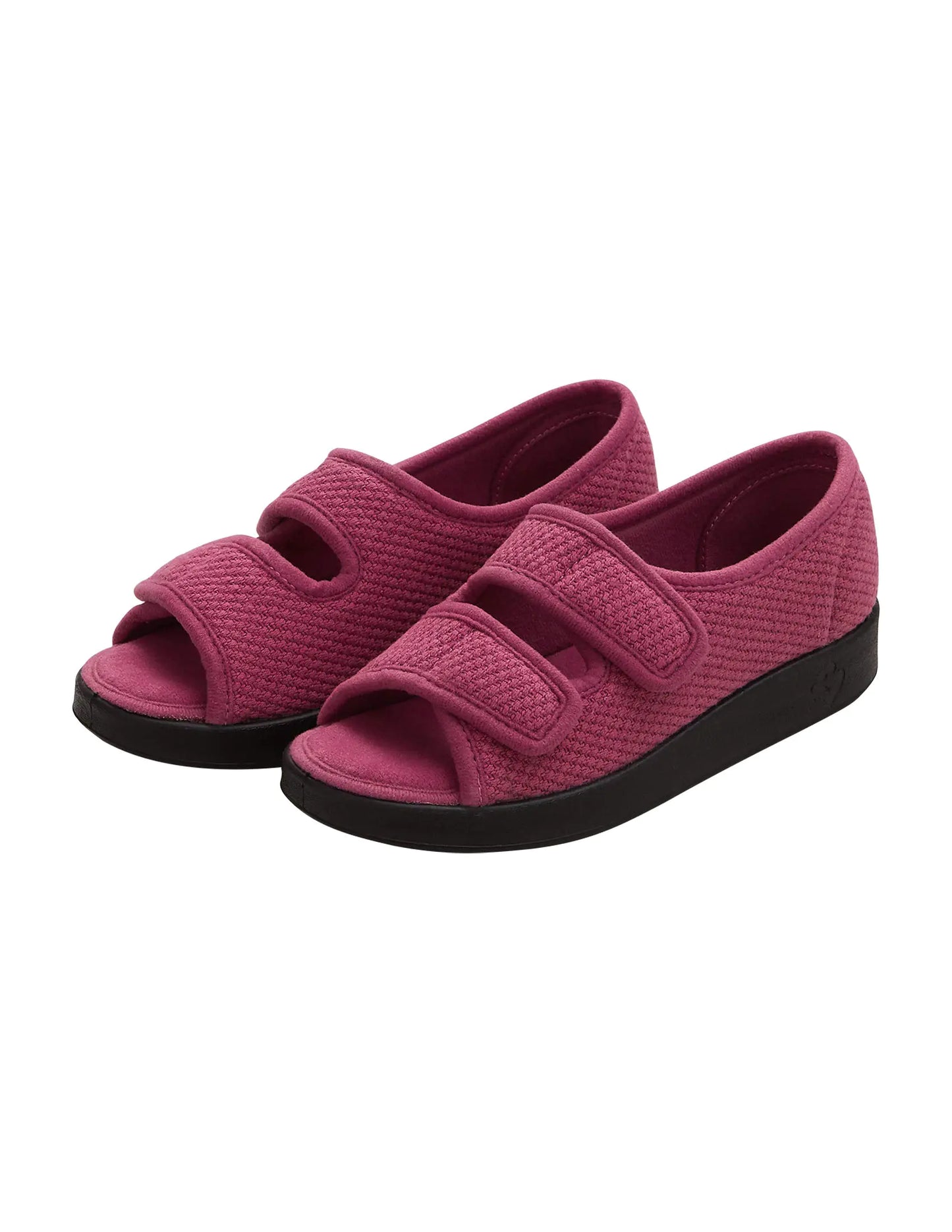 Silverts Recovery Sandals Women Diabetic Shoes for Women Extra Wide Slippers for Women Diabetic Slippers for Women Wide Width Elderly Slip on Shoes | Non-Slip Sandals - Rose Petal/Black 6