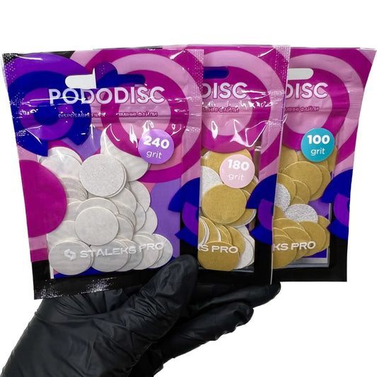 STALEKS White refill pads for pedicure disc PODODISC STALEKS PRO M (50 pc) 180 grit