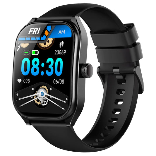 AOLON Curve Smart Watch for Men Women (Answer/Make Call) 2.01" Fitness Tracker with 120+ Sport Modes Heart Rate Sleep Blood Oxygen Monitor IP68 Waterproof Fitness Watch for Android iOS Black