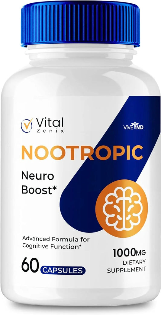 Brain Supplements for Memory and Focus Capsules, Vitalzenix Capsules Advanced Brain Health Support (60 Capsules)