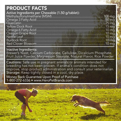 Best Healthy Coat Shed and Itch Relief Supplements for Dogs - 50 Chewable Tablets - 4.5 Oz.