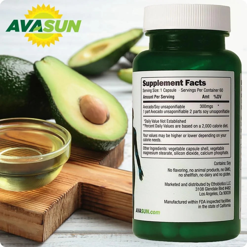 , Joint Nutrition Backed by Science, Avocado Soy Unsaponifiable, 300Mg, 60 Day Supply, Bone Strength Supplements, Joint Supplements