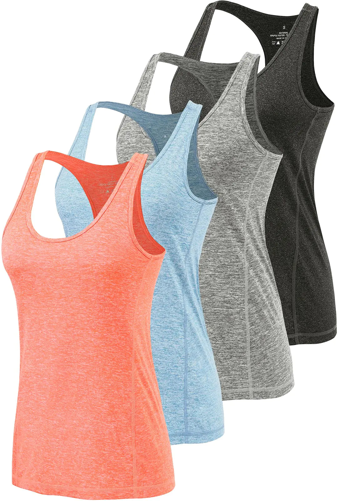 Air Curvey Workout Tank Tops for Women Yoga Racerback Tanks Athletic Quick Dry Activewear 4 Pack