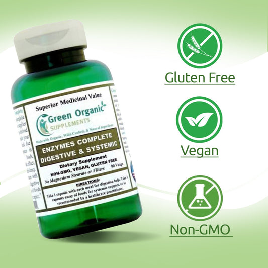 Green Organic Supplements Enzymes Complete, Digestive & Systemic
