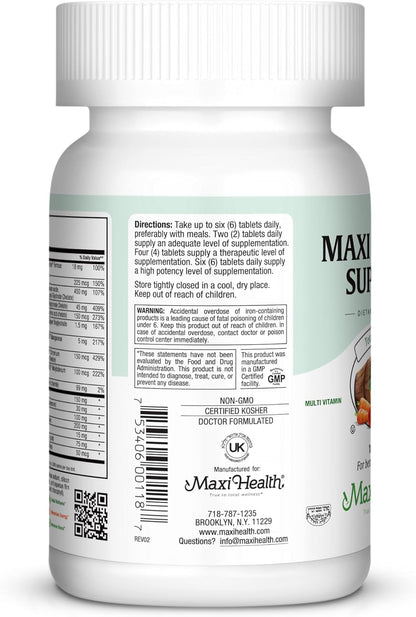 Multivitamin for Men & Women – Supreme High Potency Daily Multi with Minerals, Coq10 & Antioxidants – Energy, Immune Support, Bone, Heart & Wellness – Vitamin A, C, D, E, B12, B6 & Biotin 180 Tablets