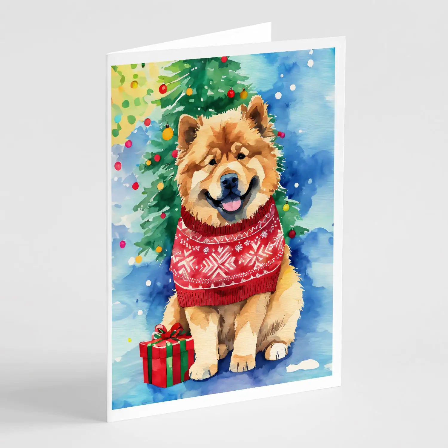 Chow Chow Christmas Greeting Cards Pack of 8