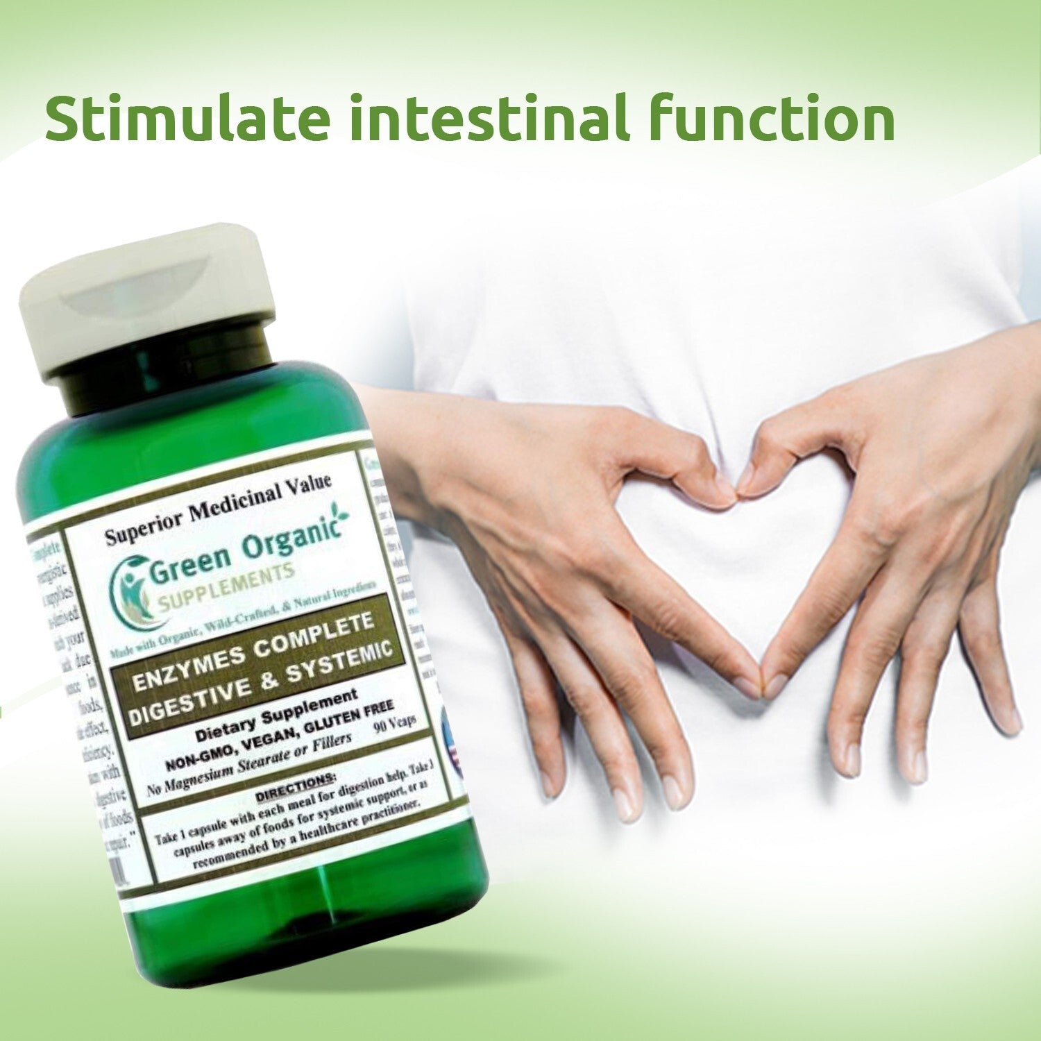 Green Organic Supplements Enzymes Complete, Digestive & Systemic
