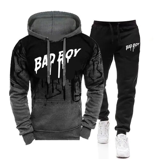 Men's High-Quality Hooded Tracksuit Set for Outdoors