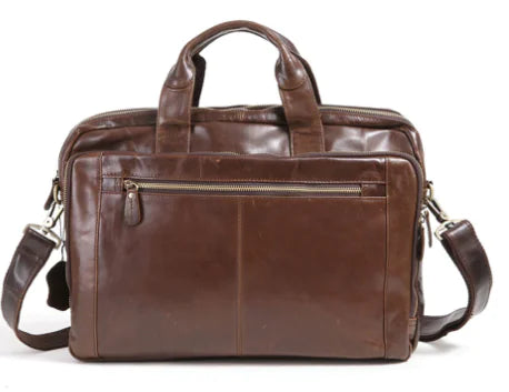 Men's Cowhide Briefcase Shoulder Messenger Bag
