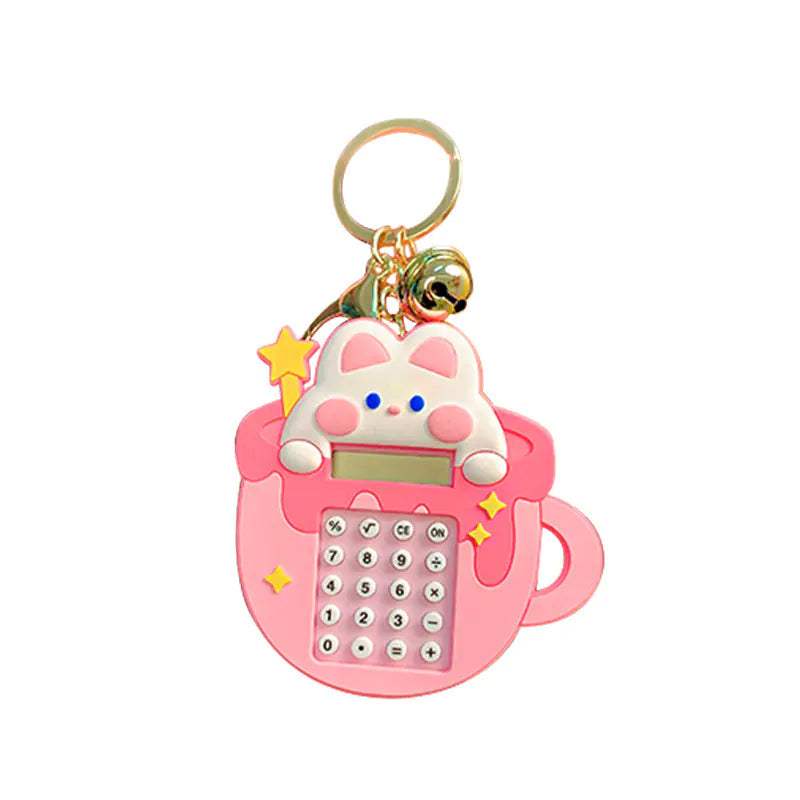 Trendy Children's Little White Rabbit Play Computer Keychain
