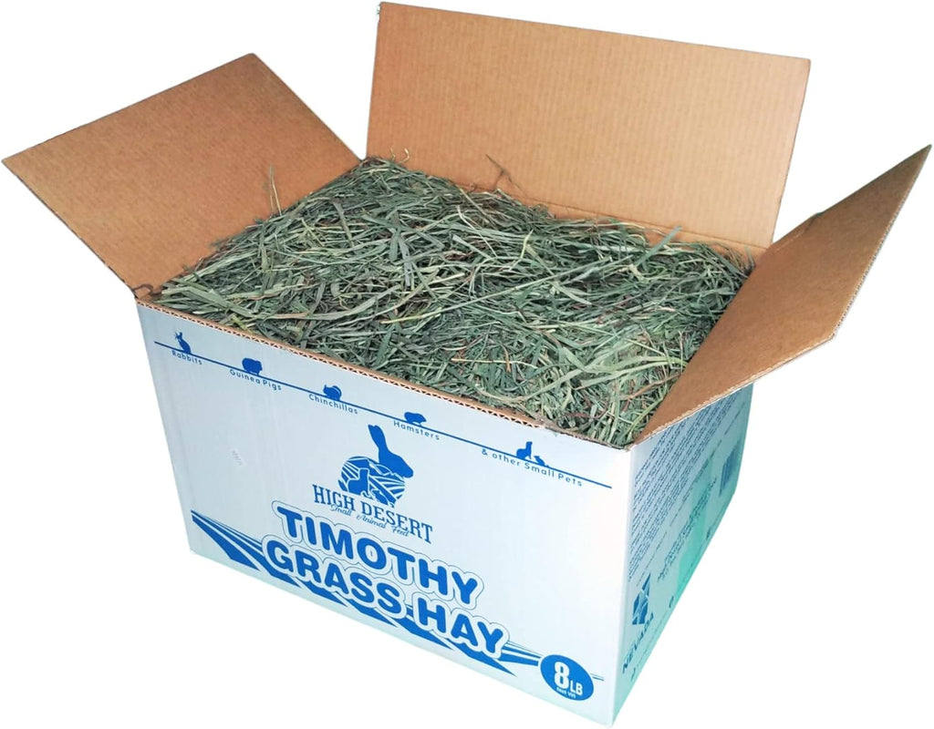 2Nd Cutting Timothy Grass Hay for Rabbits, Guinea Pigs, Chinchillas & Small Pets – Premium Hand-Packed Natural Hay, High-Fiber, Additive-Free, Grown in USA – 8 Lb Box