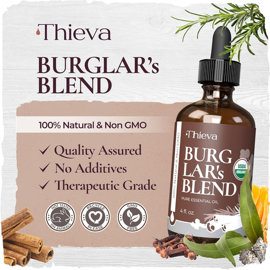 THIEVA Immunity Essential Oil Blend — USDA Certified Therapeutic Grade — (4 Oz | 118 Ml) — Based on the Tale of Four Bandits
