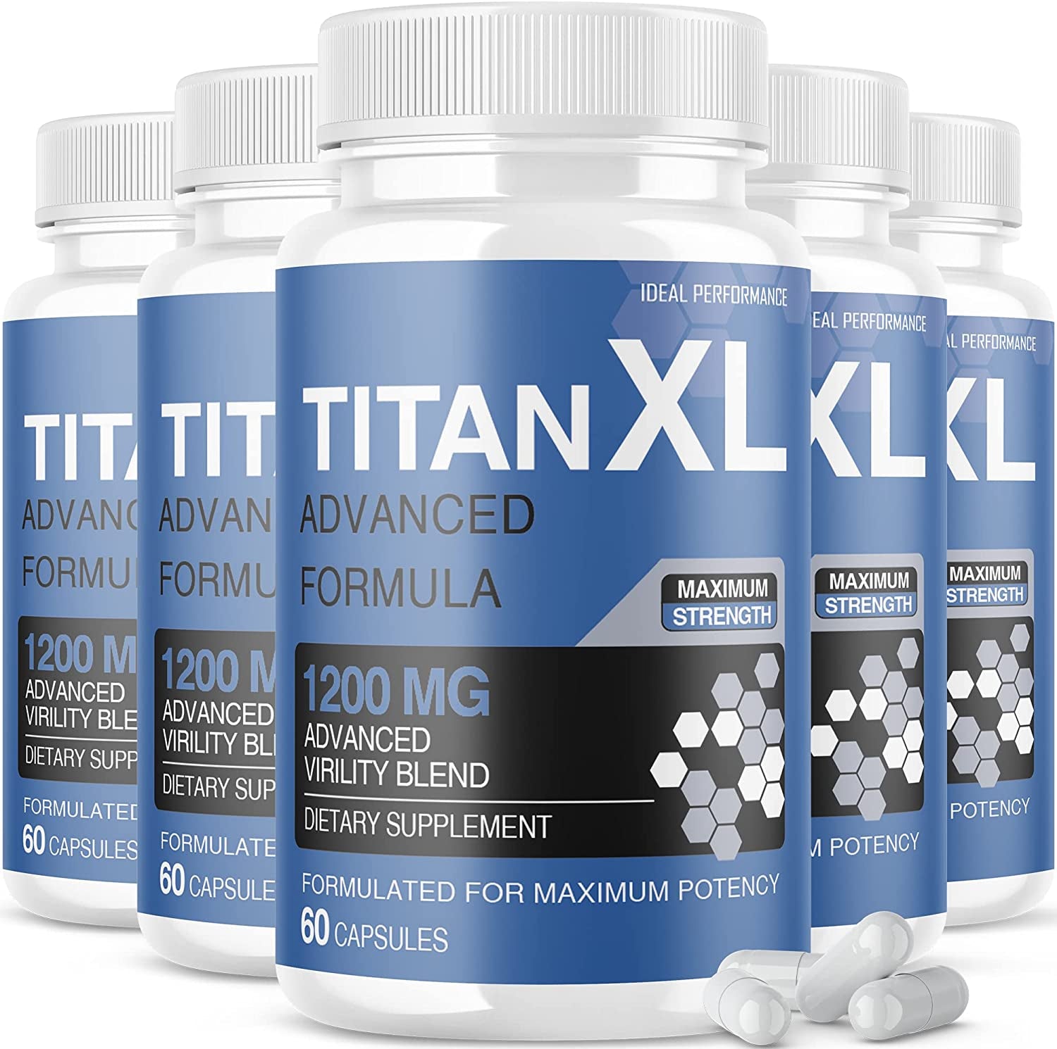 (5 Pack) Titan XL Supplements Pills (300 Capsules)