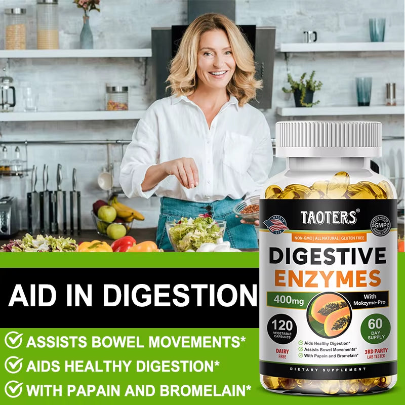 Digestive Enzyme Supplements for Adults Digestive Enzyme Capsules Beneficial Bacteria Immune System Support and Healthy Digestio