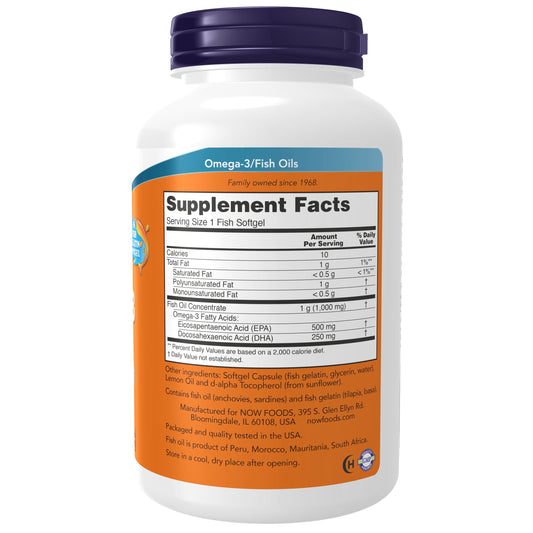 Supplements, Ultra Omega-3, 500 EPA and 250 DHA, Cardiovascular Support, 180-Fish Gelatin Softgels