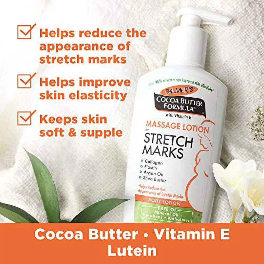 Cocoa Butter Formula Massage Lotion for Stretch Marks, Pregnancy Skin Care 8.5 Ounces