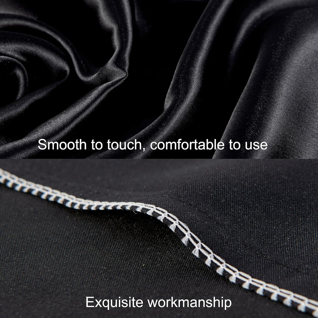 2 Pack Queen Silk Satin Pillowcases for Hair and Skin, Silky Soft and Luxurious Bedding Pillow Cases with Envelope Closure, 20X30 Inches, Black