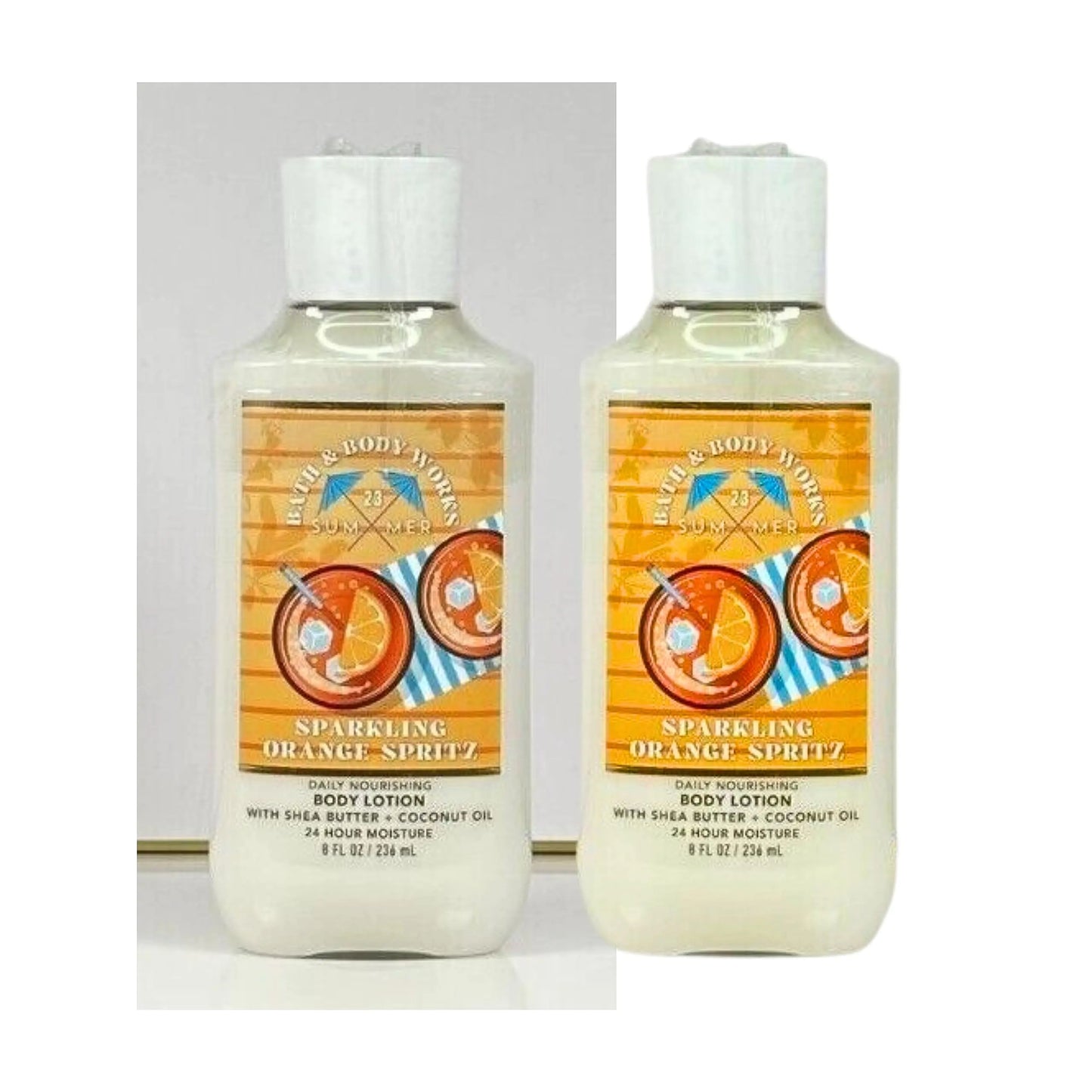 Bath & Body Works Body Lotion Pack of 2 8oz Each (Sparkling Orange Spritz)