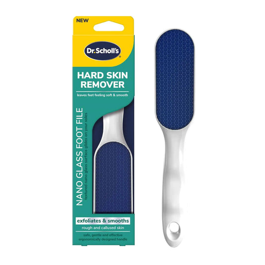 Dr. Scholls Hard Skin Remover Nano Glass Foot File - Foot Callus Remover Durable Foot Scrubber Dead Skin Remover Hygienic Pedicure Tool Long Lasting Foot Buffer Soft Smooth Feet