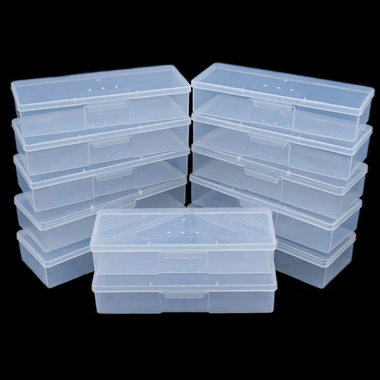 Lokyango Clear Manicure Tool Box Personal Nail Box Storage Case for Organizing Plastic Nail Tool Box for Manicure Pedicure Kit (12pcs)