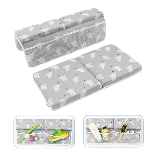 Baby Bath Kneeler and Elbow Rest Pad Set - Fast Dry Knee Pad for Bathing Babies - Comfortable Bath Kneeler and Elbow Kneeling Rest Pad - Durable Baby Bath Kneeling Pad for Bathing Baby (Elephant Grey)