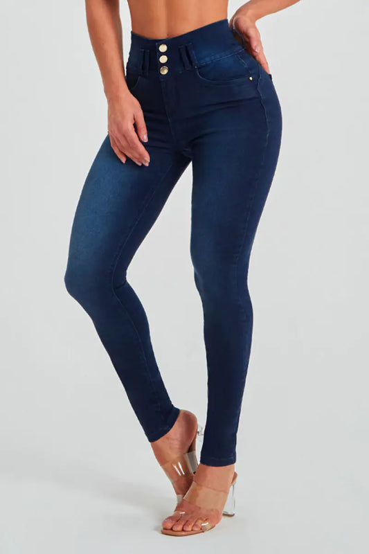 High-Rise Skinny Jeans for Women - Slim Fit Curve Sculpting