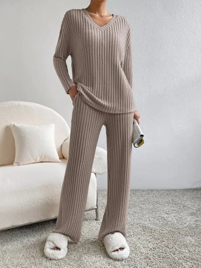 Women's Solid Striped Lounge Suit