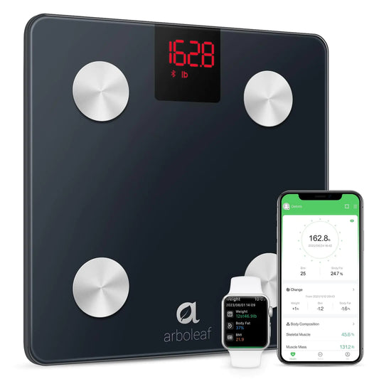 arboleaf Scales for Body Weight FSA HSA Store Eligible Weight Scale with Body Fat Digital Bathroom Scale Smart Bluetooth Body Fat Scale Sync 14 Body Composition Analyzer with Other Fitness Apps