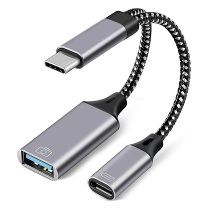 MIMLCZ USB C to USB Adapter USB Type C Male to USB 3.0 Female OTG Adapter 2 in 1 USB C Splitter with 10W PD Charging Adapter Data Transfer for Samsung S21/S20 Pixel4 XLLG G8 Google TV