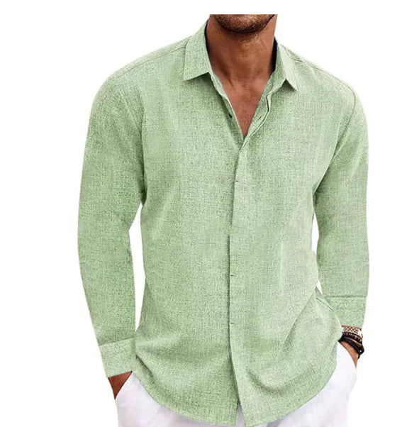 Ernesto Long Sleeve Linen Shirt for Plus Size Men
