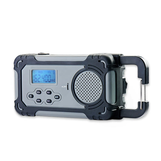 4Patriots Liberty Band Emergency Solar Radio: NOAA Weather Warning Radio Portable Power Bank Charger & Flashlight - Solar Powered Hand Cranked 3.7V/600 mAh Lithium Ion Rechargeable AM/FM 7-channel