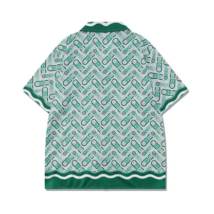 Vintage Green Ripple Printed Oversized Tracksuit Set