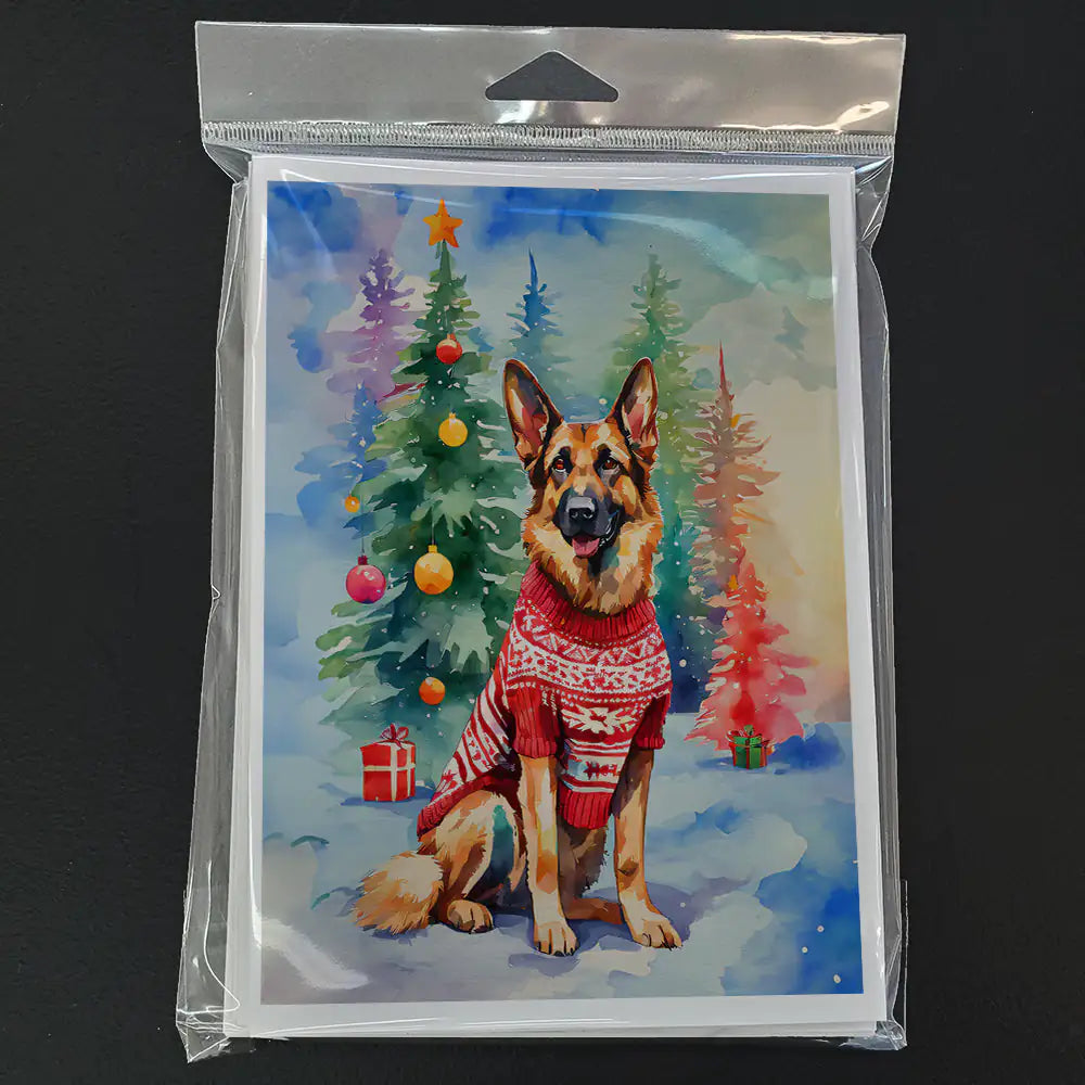 German Shepherd Christmas Greeting Cards Pack of 8