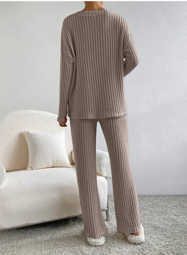Women's Solid Striped Lounge Suit