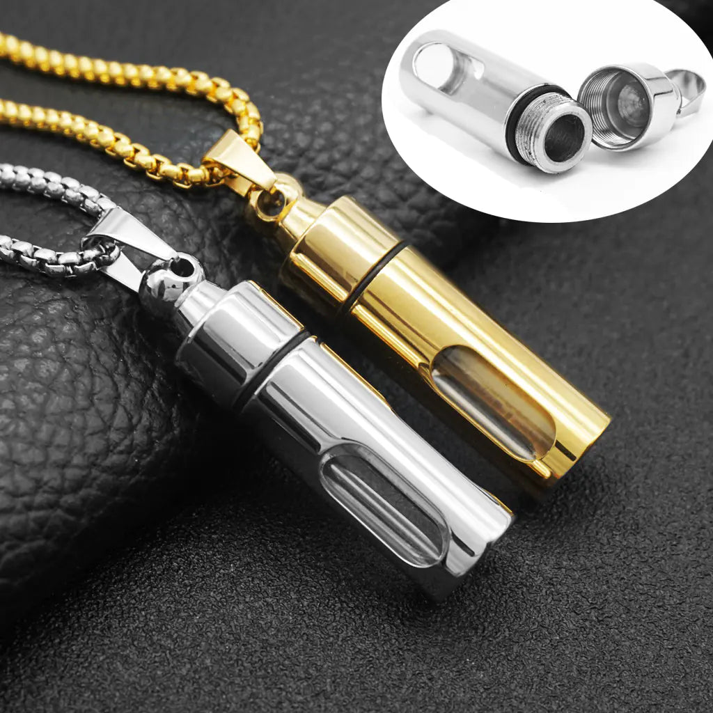 Openable Glass Perfume Bottle Necklace with Seal